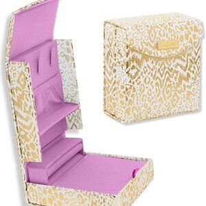 Lilly Pulitzer Travel Jewelry Organizer Gold Case Box Tray Pouch Holder